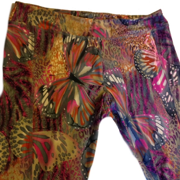 LAST PAIR 1X Buttery Soft Monarch BUTTERFLY & Animal Print Legging - Picture 6 of 8